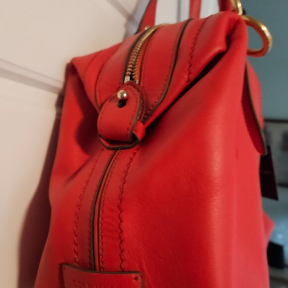Cole Haan Leather Julianne Aura Orange Bag New - Picture 3 of 9